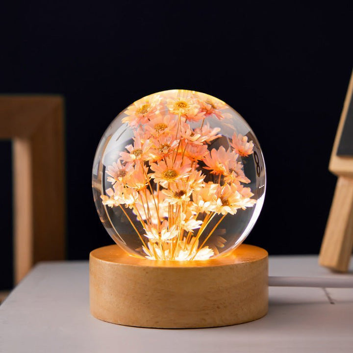 Crystal Ball Lamp with Eternal Flowers – Lumora | Kalsten