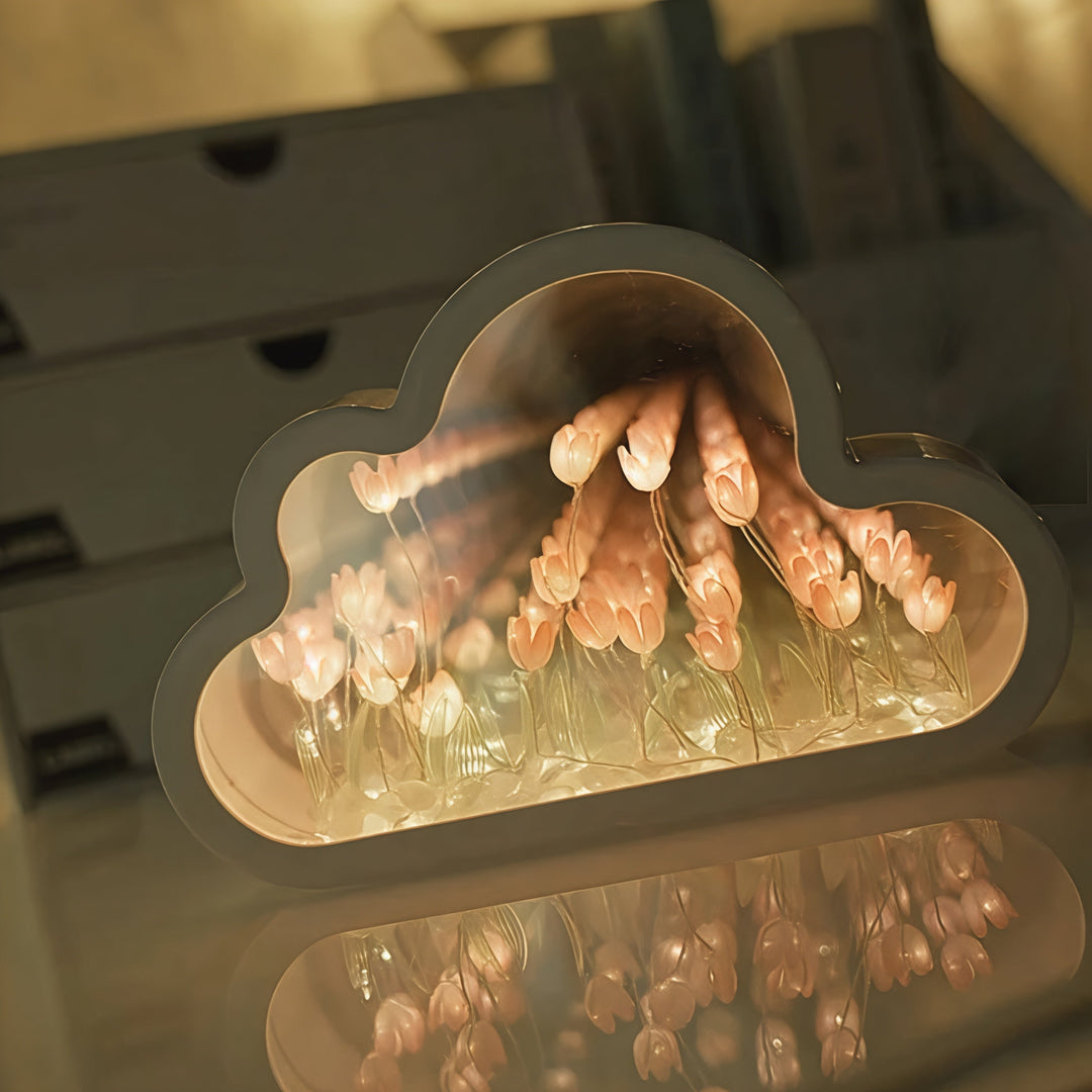 LED Table Lamp Floral Infinity Mirror Light | Kalsten