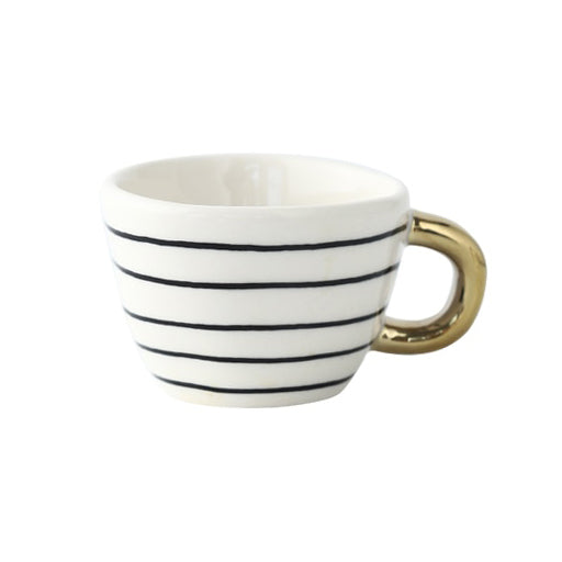 Kalsten | Cup with abstract geometric pattern and gold handle