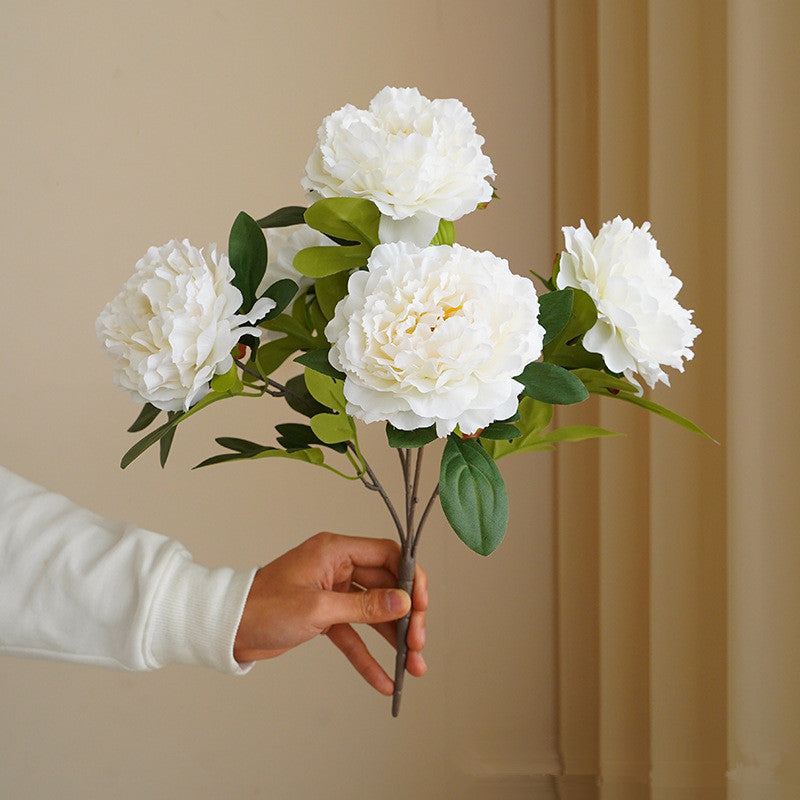 Artificial 5 large head peony flowers | Kalsten