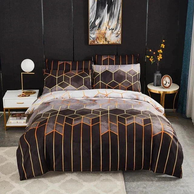 Geometric Luxury Duvet Cover – Breathable & Cooling Kalsten