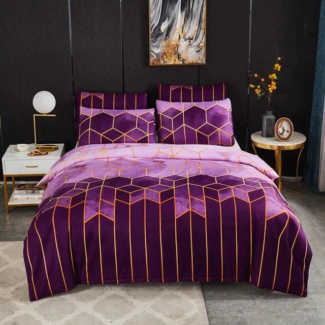 Geometric Luxury Duvet Cover – Breathable & Cooling Kalsten