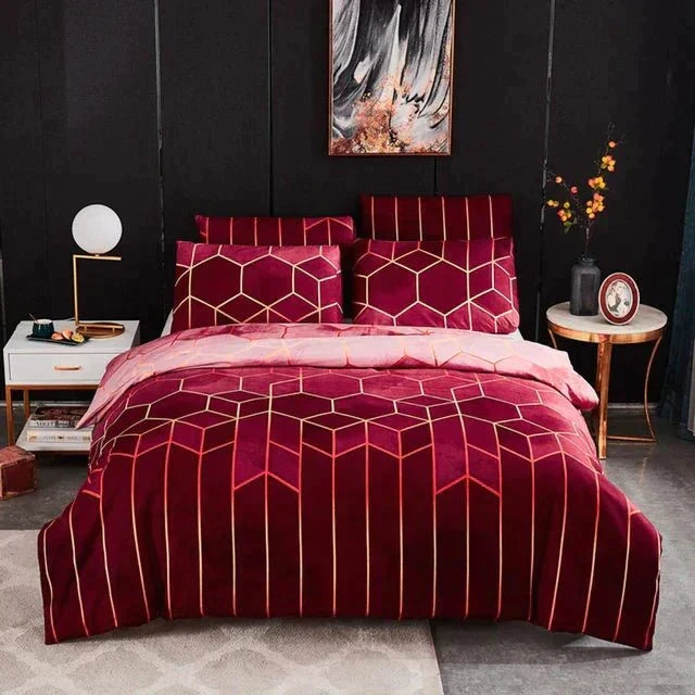 Geometric Luxury Duvet Cover – Breathable & Cooling Kalsten