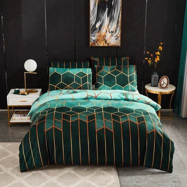 Geometric Luxury Duvet Cover – Breathable & Cooling Kalsten