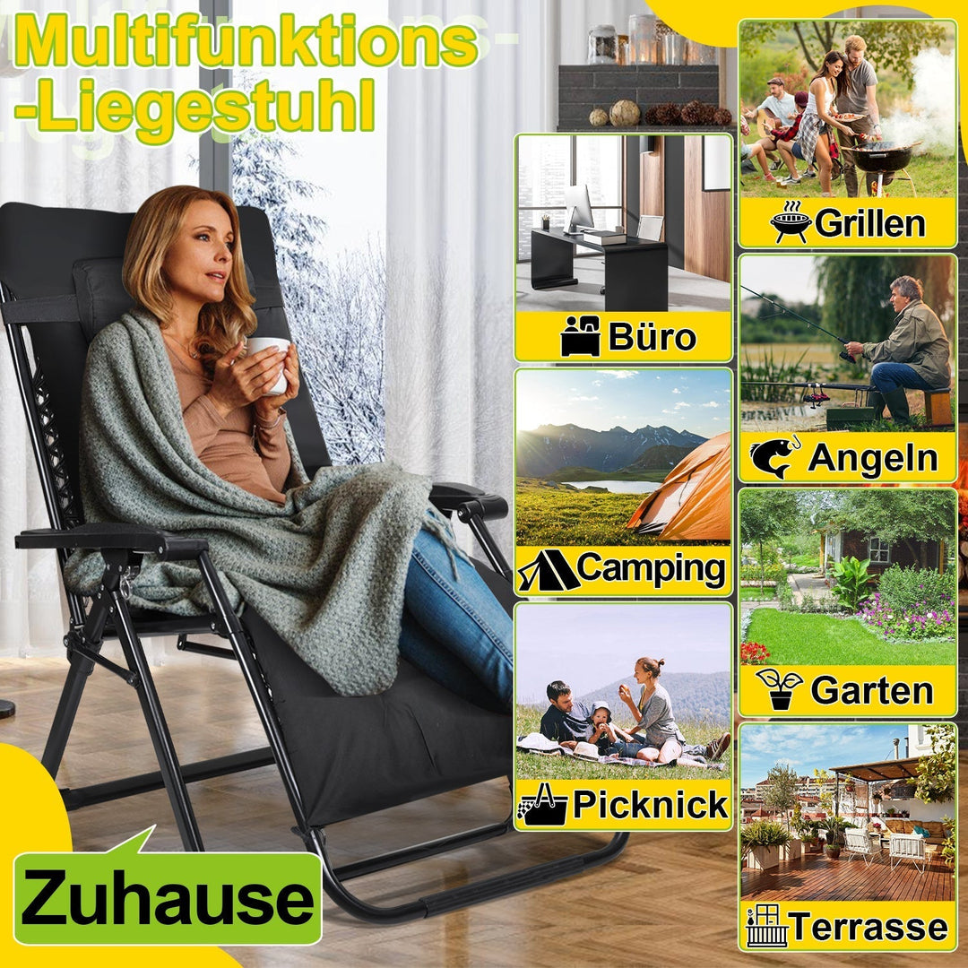 Sun Lounger Folding Deck Chair up to 200kg | Kalsten