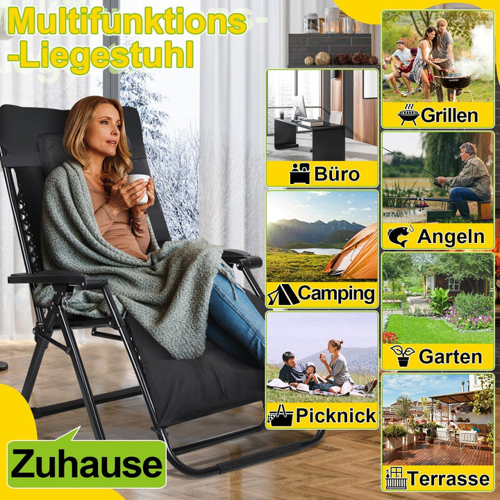 Sun Lounger Folding Deck Chair up to 200kg | Kalsten