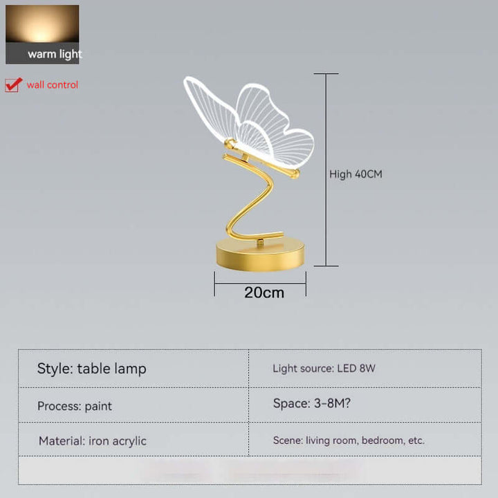 Modern Light Luxury Creative Bedside-use Butterfly Decorative Table Lamp | Kalsten