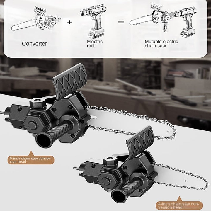 Drill-to-Chainsaw Conversion Attachment – 6 Inch