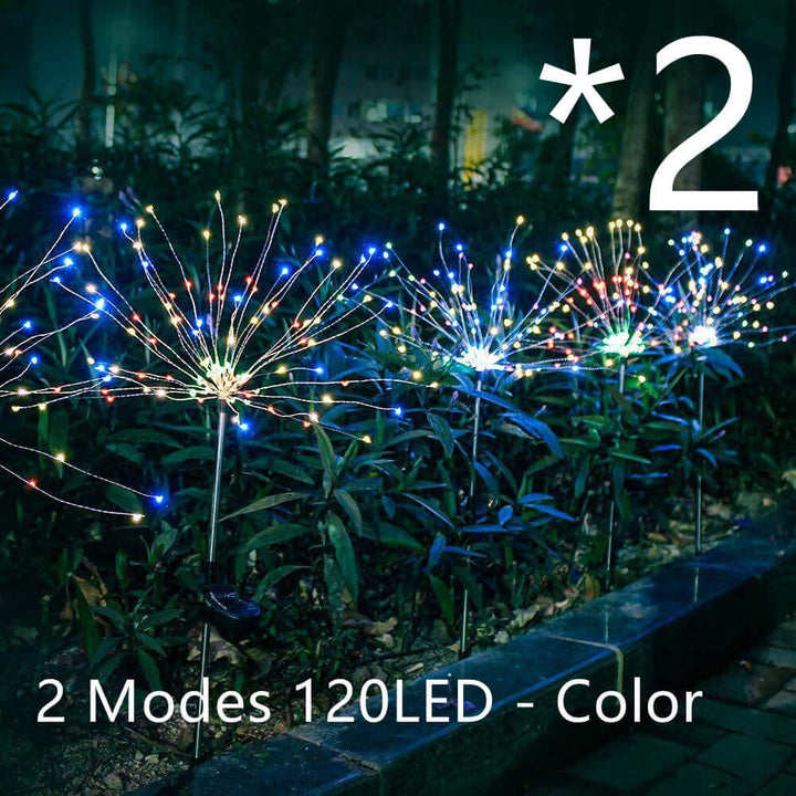 New Ground Plug Solar Fireworks Light LED Light String Copper Wire Outdoor Garden Decoration Star Lights Christmas Lights | Kalsten