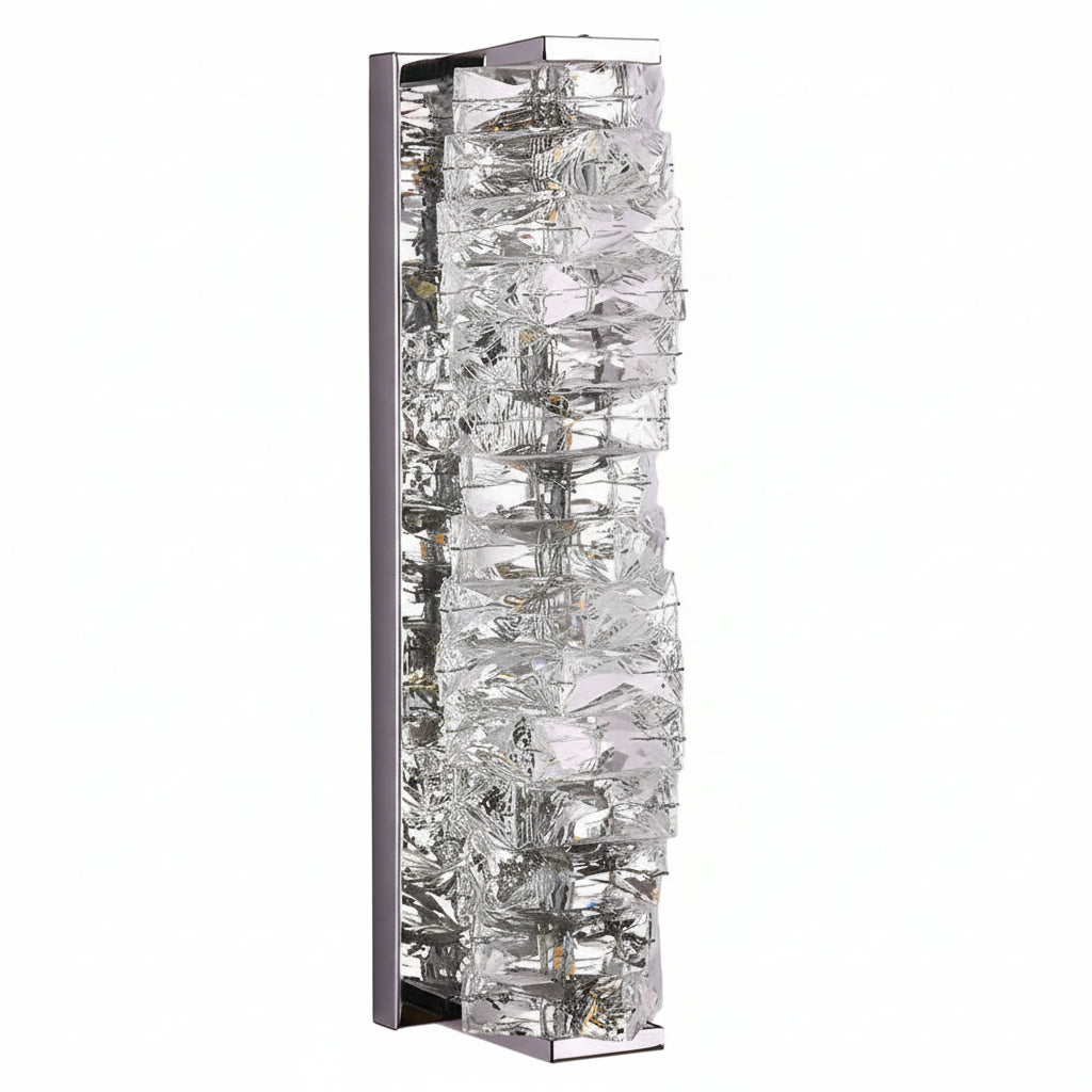 Modern Crystal Pillar LED Wall Sconce – Luxury 3-Color Dimmable Wall Light (Gold/Silver) | Kalsten