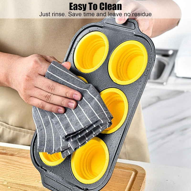 Kalsten | Press-Release Silicone Muffin Pan with Sturdy Metal Frame