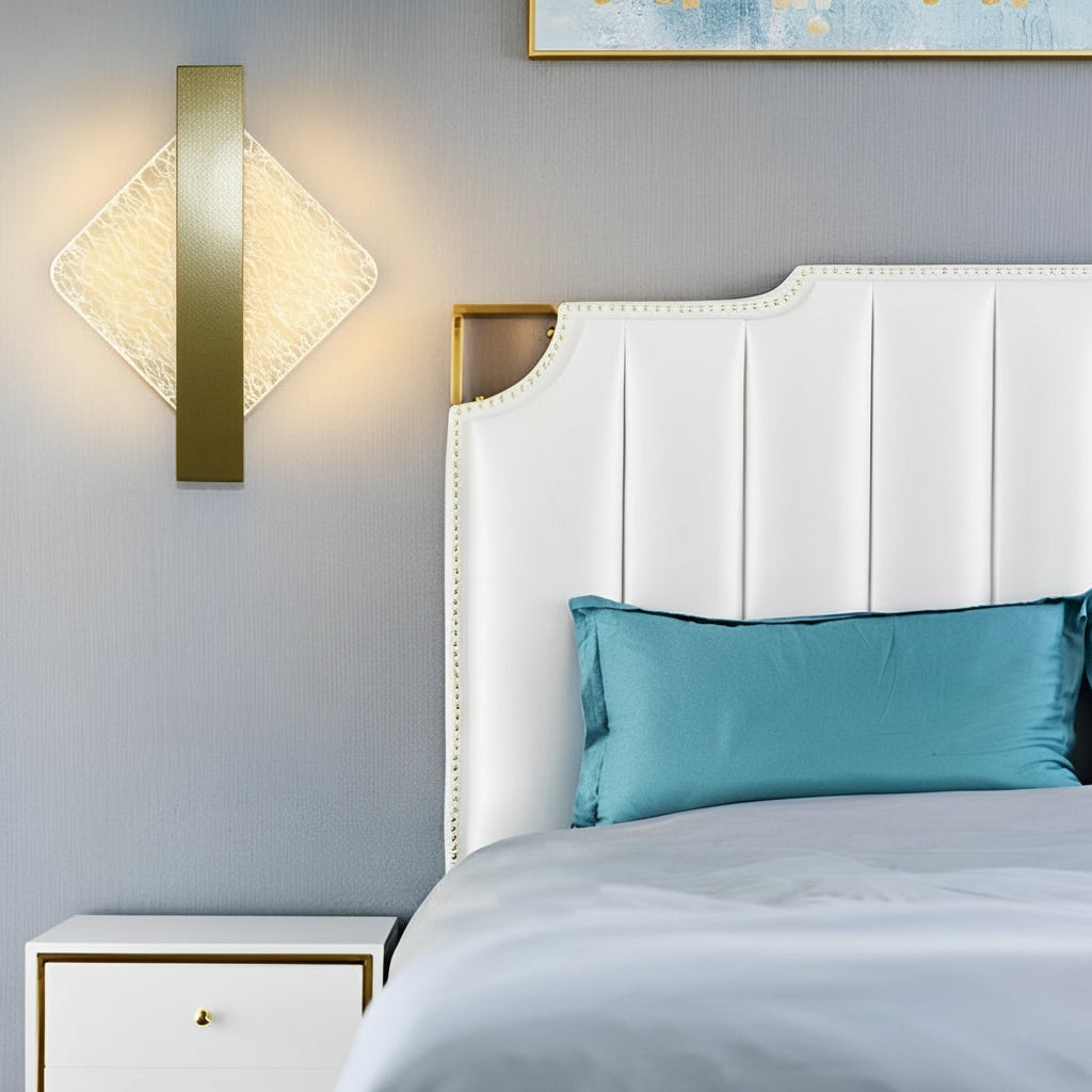 LED Wall Sconce Light – Modern Nordic Geometric Acrylic Bedside (25x20cm / 9.8x7.9in) | Kalsten