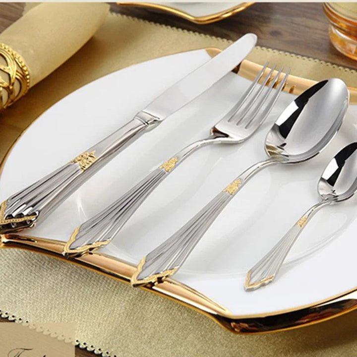 Kalsten | 4-Piece Luxury Gold Inlay Cutlery Set