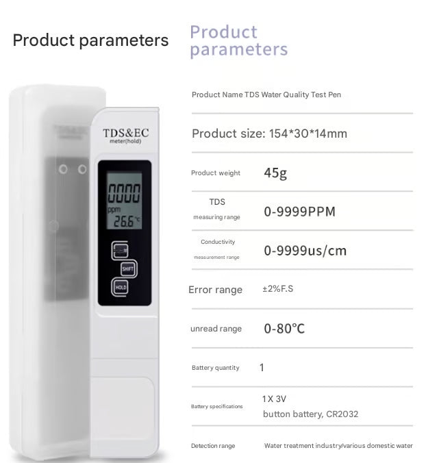 TDS Meter 3-in-1 Digital Water Quality Tester | Kalsten
