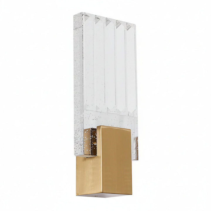 LED Wall Sconce Light – Postmodern Crystal Gold Stainless Steel (33x13cm / 13x5in) | Kalsten