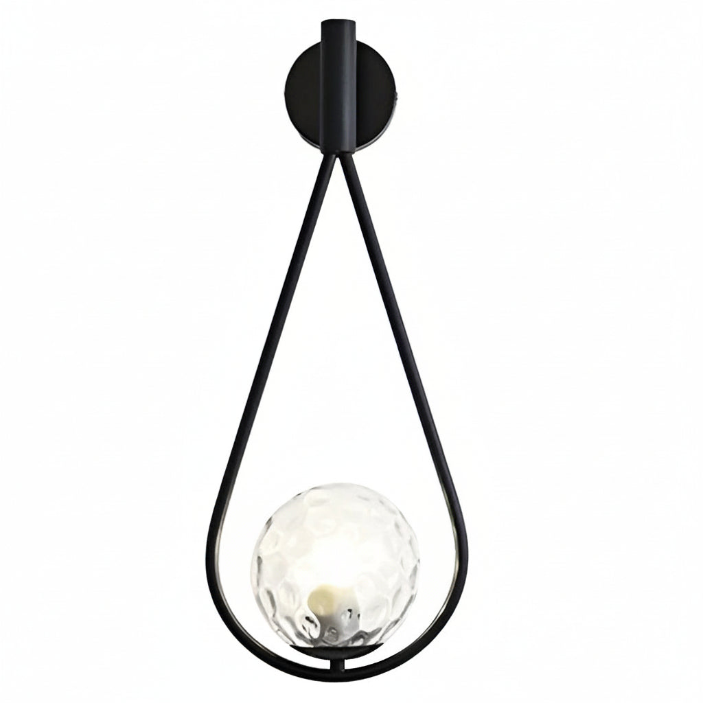 LED Wall Sconce – Water Drop Nordic Glass & Iron Lamp (23cm / 9in) | Kalsten