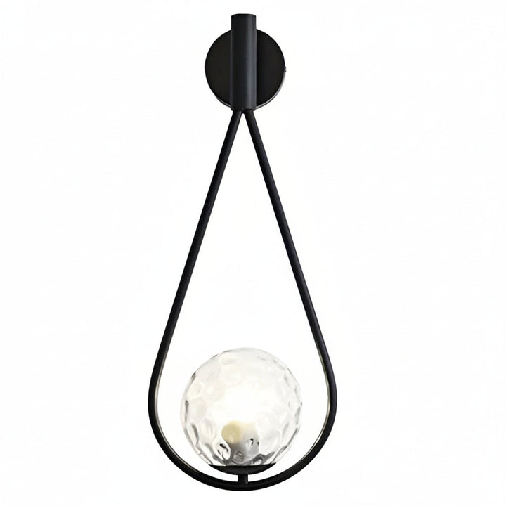 LED Wall Sconce – Water Drop Nordic Glass & Iron Lamp (23cm / 9in) | Kalsten
