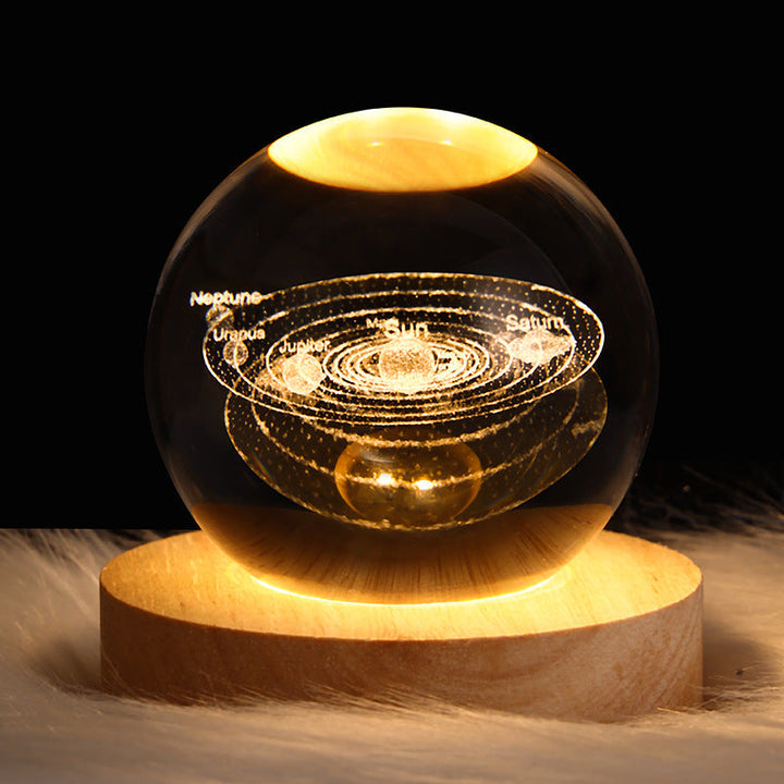 LED Night Light Galaxy Crystal Ball Table Lamp 3D Planet Moon Lamp Bedroom Home Decor For Kids Party Children's Birthday Gifts | Kalsten