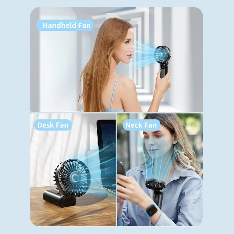 Foldable Portable Handheld Fan with LED Display | Kalsten