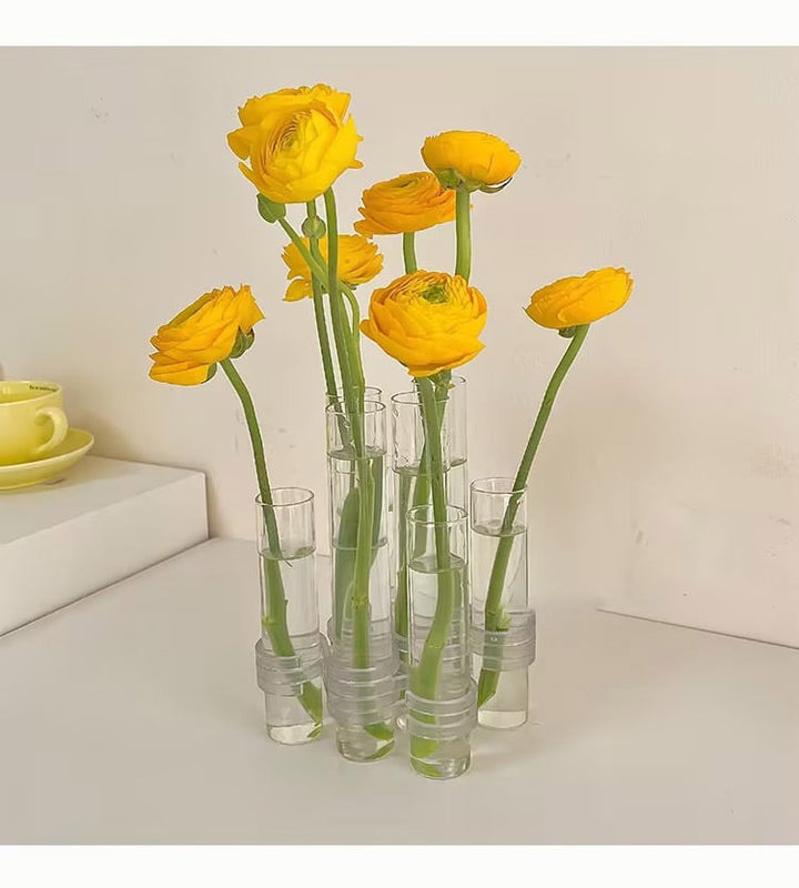 Noxord | Flexible Flower Vases with Hinges | Modern Glass Tube Vase