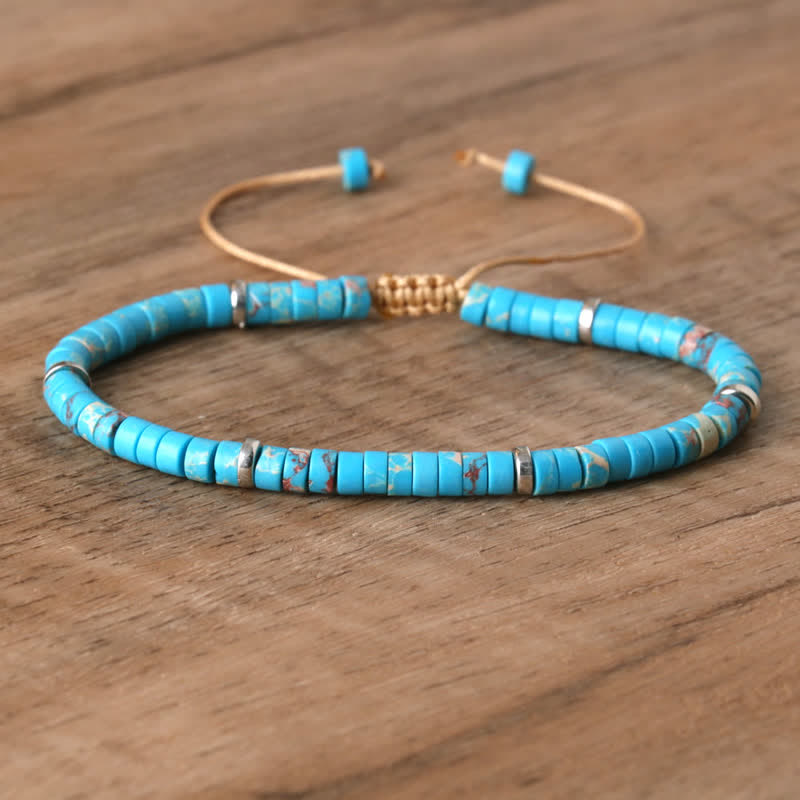Kalsten | Braided bracelet with 2.4 mm natural stone rollers – Seraphina