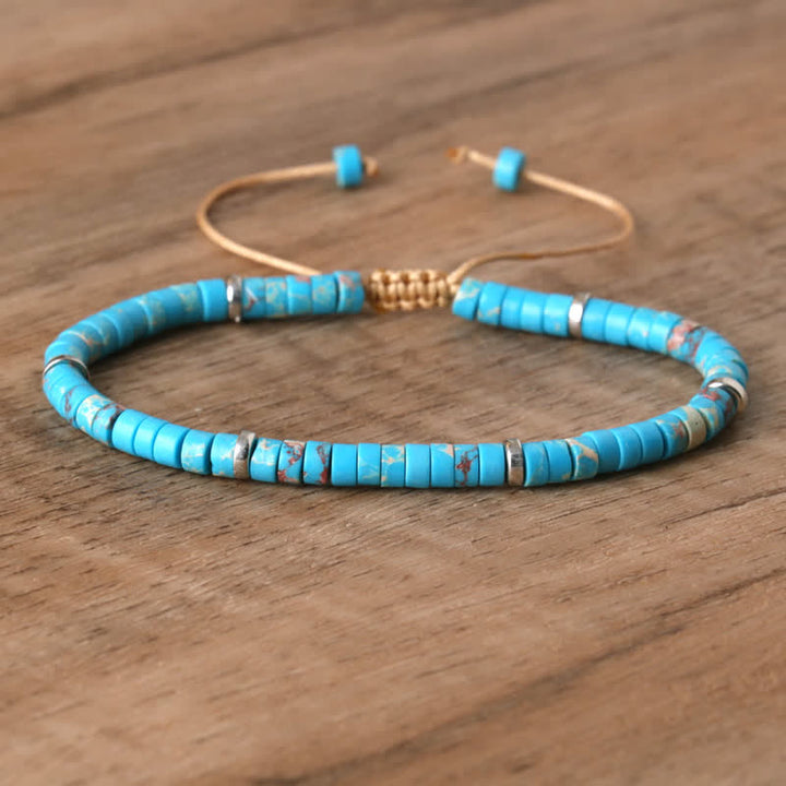 Kalsten | Braided bracelet with 2.4 mm natural stone rollers – Seraphina