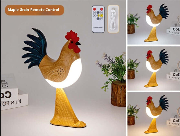 LED Rooster Night Light Touch With Sound Rechargeable Bedroom Bedside Lamp Dimmable Car Ambience Aroma Carrying Lamp Home Decor | Kalsten