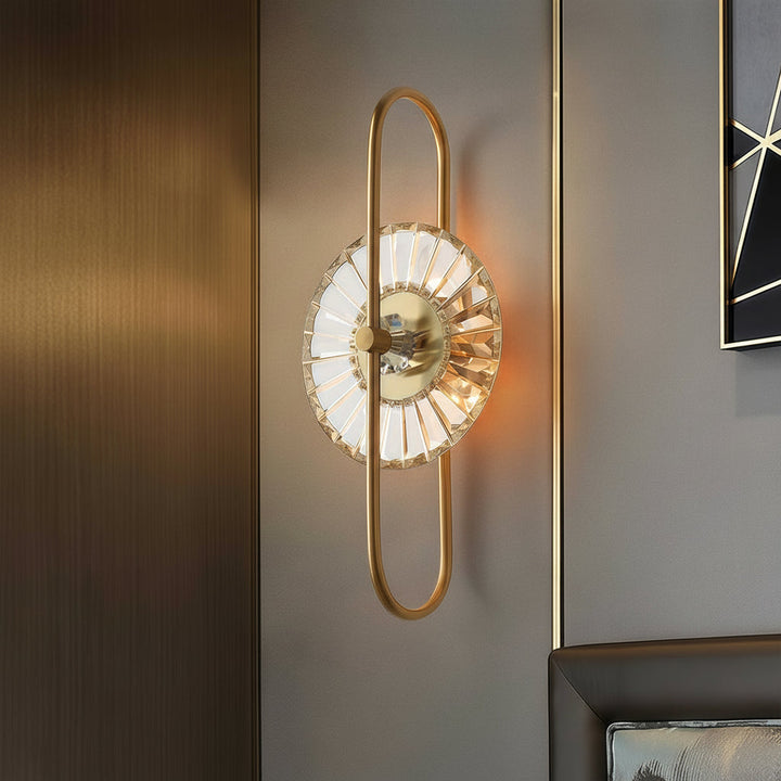 LED Wall Sconce – Art Deco Crystal Gold Iron E14 (25x63cm) | Kalsten
