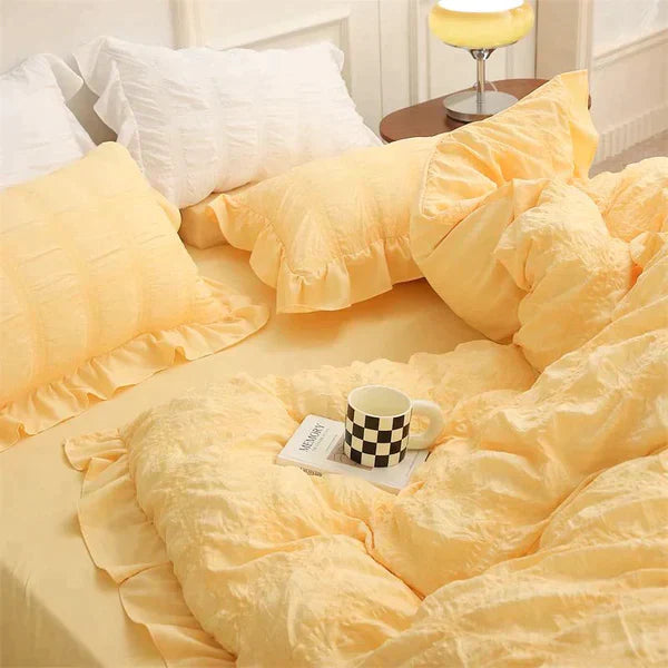 Icy Seersucker Summer Cool Quilt Lace 4-piece Set | Kalsten