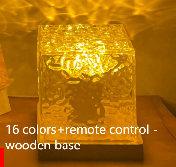 LED Water Ripple Ambient Night Light USB Rotating Projection Crystal Table Lamp RGB Dimmable Home Decoration 16 Color Gifts | Kalsten