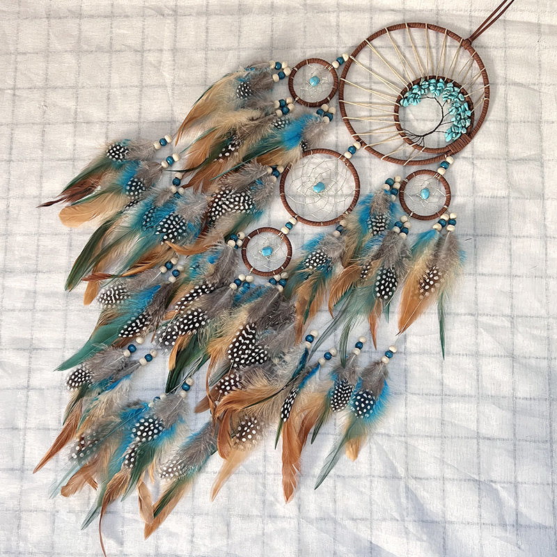Skanto | Turquoise Tree of Life Feather Dreamcatcher