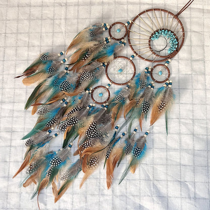 Turquoise Tree of Life Feather Dreamcatcher