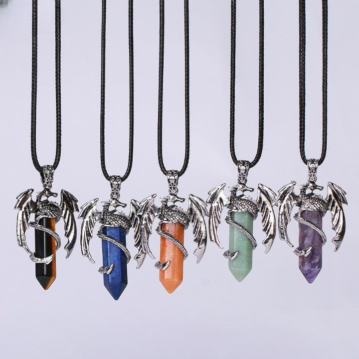 Kalsten | Bohemian Style Natural Mystic Gemstone Dragon Necklace