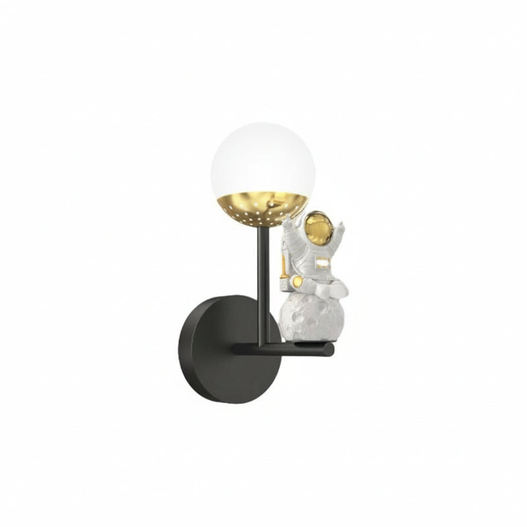 LED Wall Sconce Light – Modern Astronaut Moon 3D Resin (25x10cm / 9.8x3.9in) | Kalsten