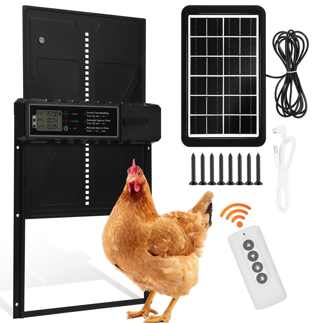 Electric Chicken Coop Door Solar with LED Display and Remote Control | Kalsten