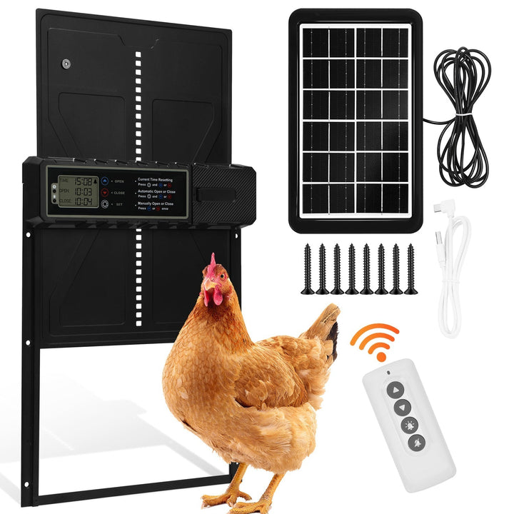 Electric Chicken Coop Door Solar with LED Display and Remote Control | Kalsten