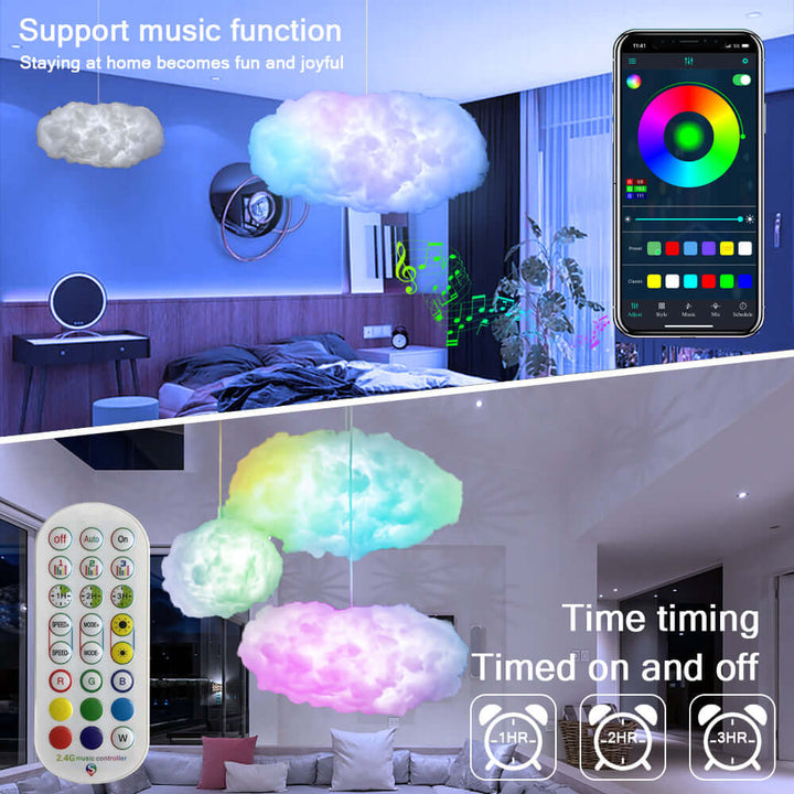 USB Cloud Light APP Control Music Synchronization 3D RGBIC Ambient Light Lightning Simulation Clouds Bedroom Room Light | Kalsten