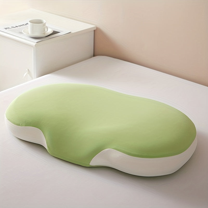 1pc Oval Macaron Pillow Cervical Memory Foam Pillow, Cooling Bed Pillow For Sleeping - Neck Pillows For Pain Relief Sleeping, Contour Support Ergonomic Pillow For Side Back Stomach Sleepers Using High And Low Partition | Kalsten