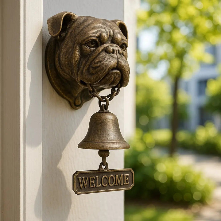 Kalsten | Welcome Bell Shepherd Bronze – Elegant Wall Bell with German Shepherd Design
