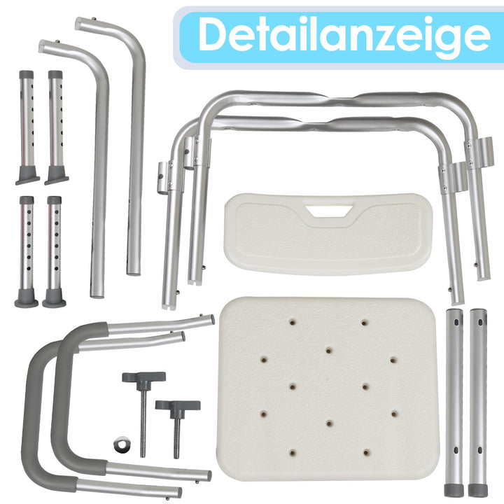 Shower stool height adjustable bath stool with backrest | Kalsten