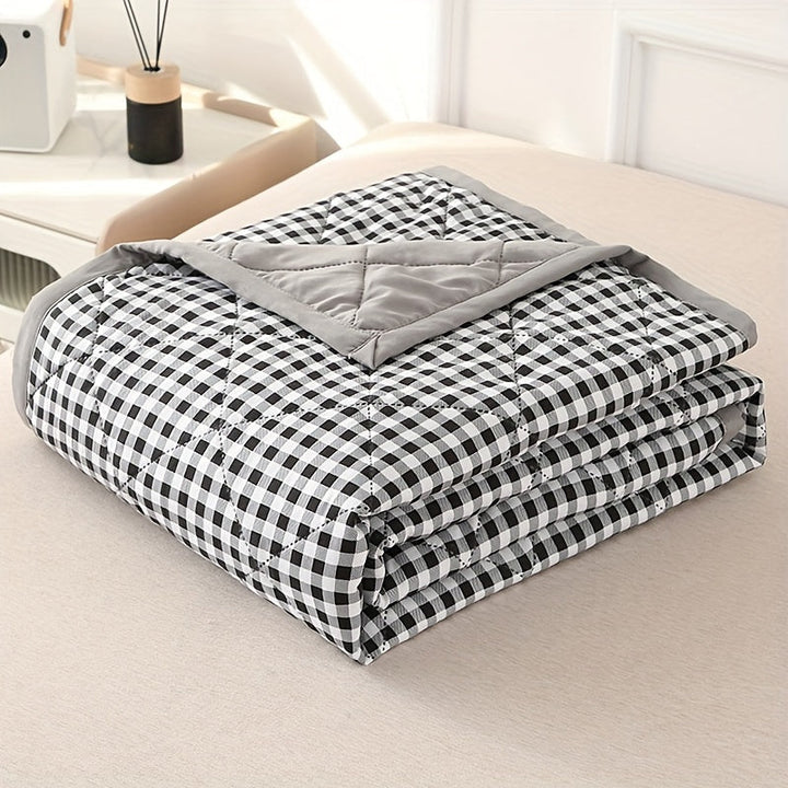 Elegant Preppy Plaid Summer Blanket for Cool Nights Kalsten