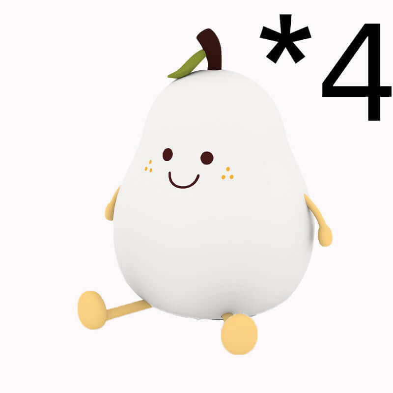 LED Pear Fruit Night Light USB Rechargeable Dimming Touch Silicone Table Lamp Bedroom Bedside Decoration Couple Gift Boby Light | Kalsten