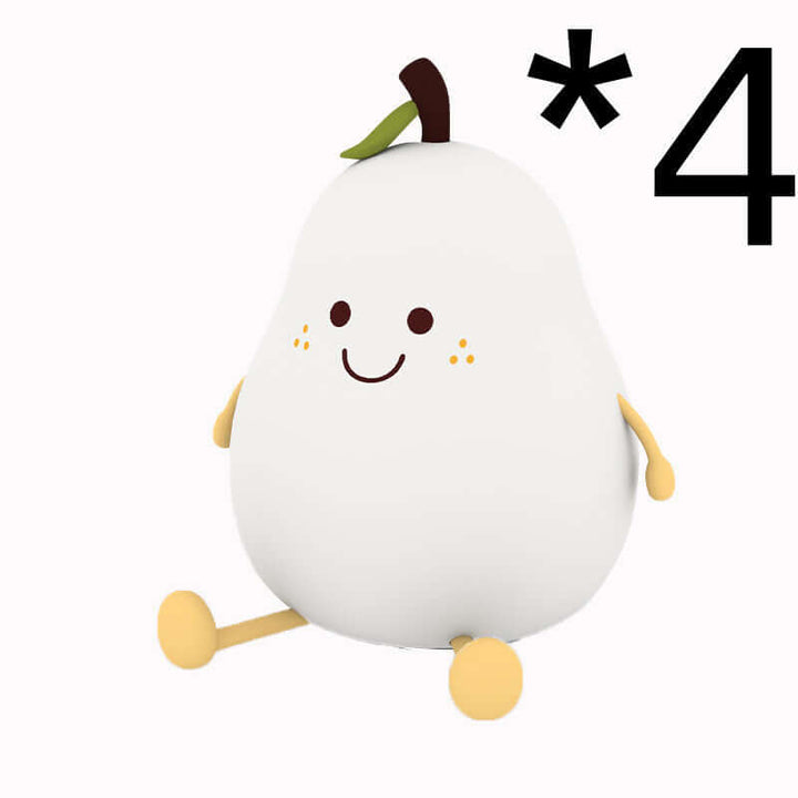 LED Pear Fruit Night Light USB Rechargeable Dimming Touch Silicone Table Lamp Bedroom Bedside Decoration Couple Gift Boby Light | Kalsten