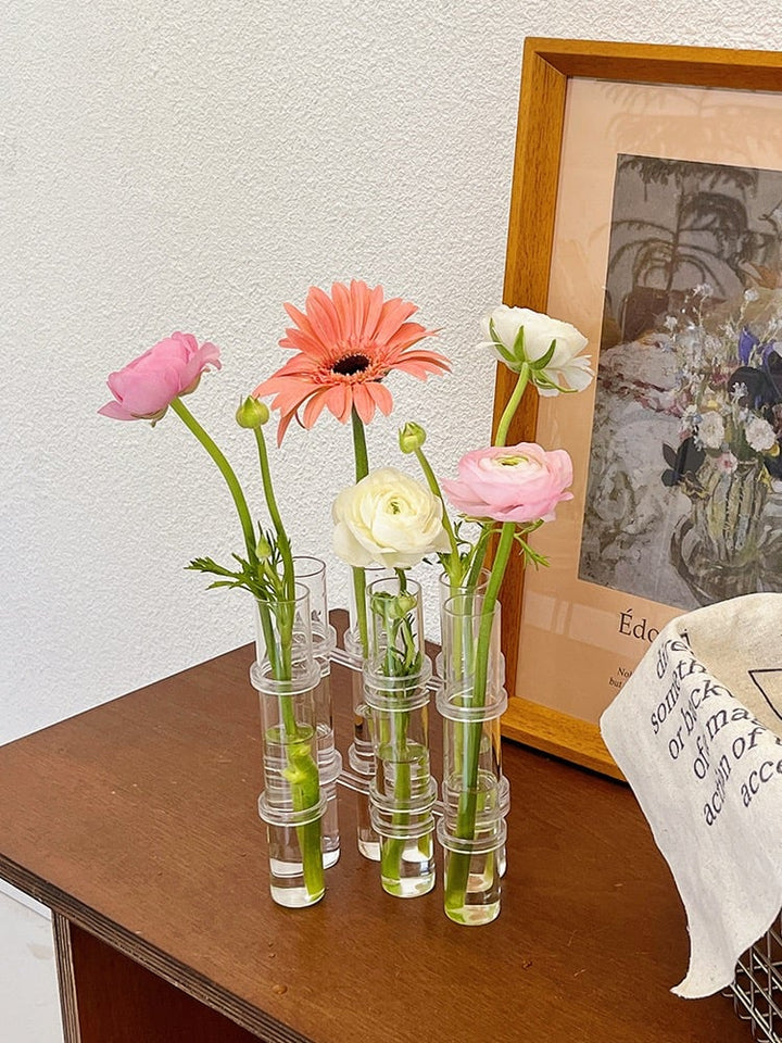 Noxord | Flexible Flower Vases with Hinges | Modern Glass Tube Vase