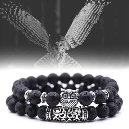 Skanto | Owl Charm Natural Stone Bracelet