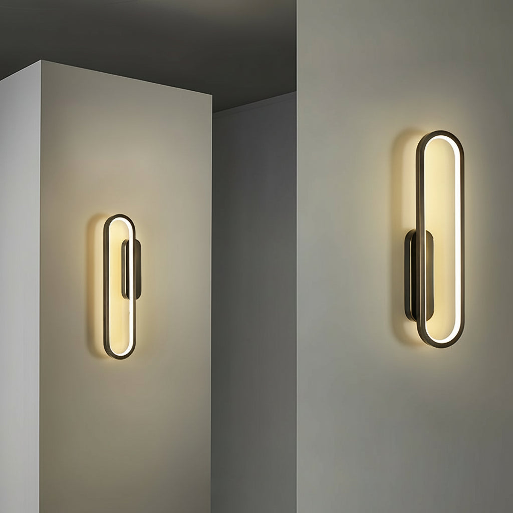 LED Wall Sconce Light – Oval Minimalist Aluminum Silicone (40cm / 15.7in) | Kalsten