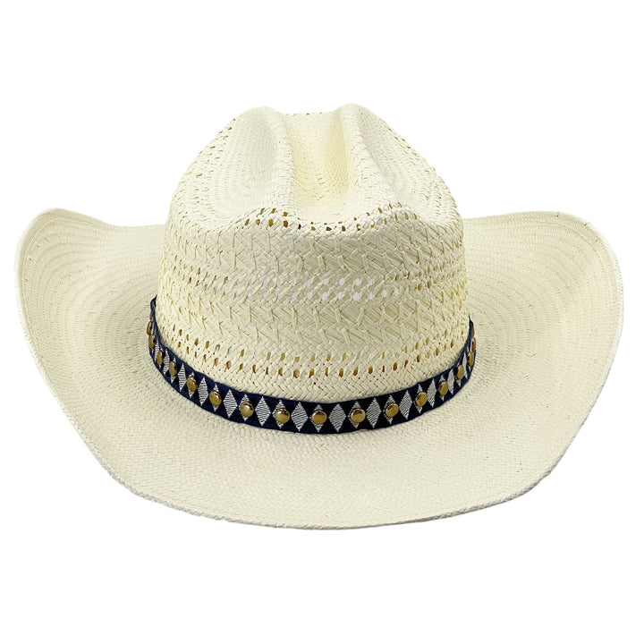 Curved-Brim Straw Hat – Cut-Out Crown Detail | Kalsten