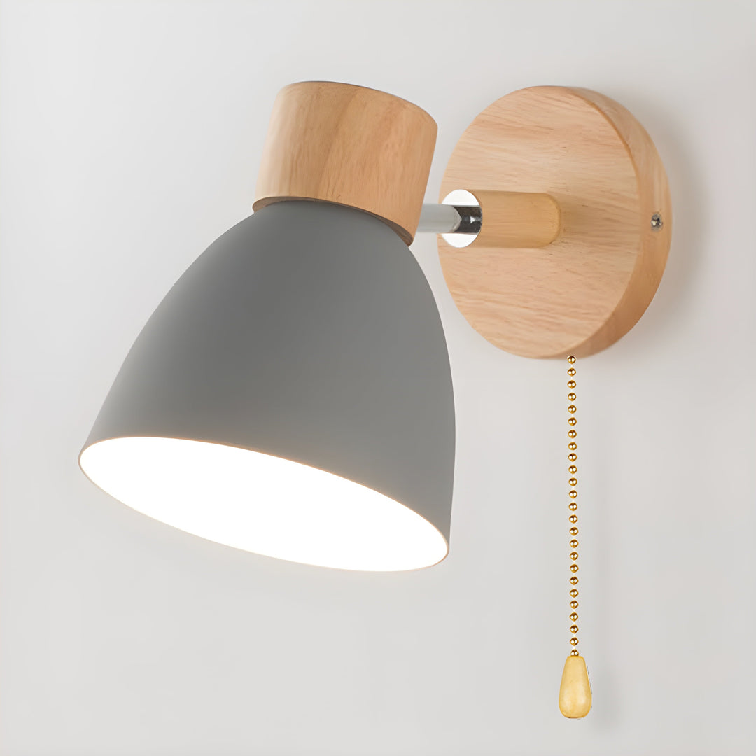 Wood Nordic Wall Lamp with Switch for the Bedroom | Kalsten