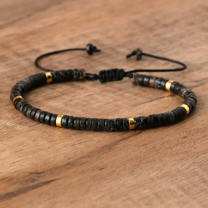 Kalsten | Braided bracelet with 2.4 mm natural stone rollers – Seraphina