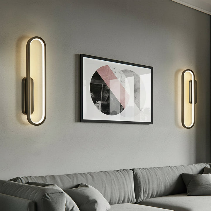 LED Wall Sconce Light – Oval Minimalist Aluminum Silicone (40cm / 15.7in) | Kalsten